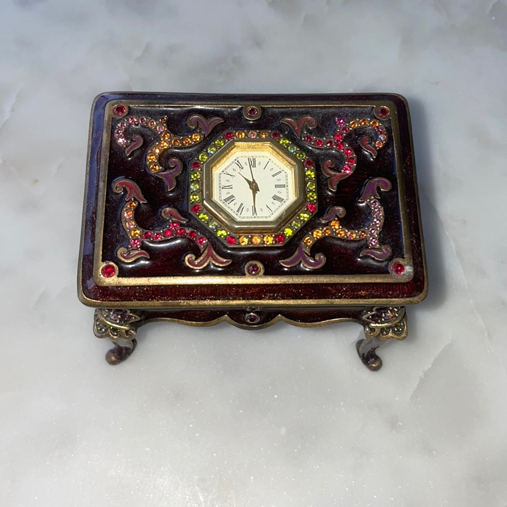 JAY STRONGWATER CLOCK BENCH W/ LEGS SWAROVSKI
